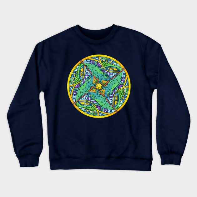 Chameleon Mandala Crewneck Sweatshirt by susannefloe